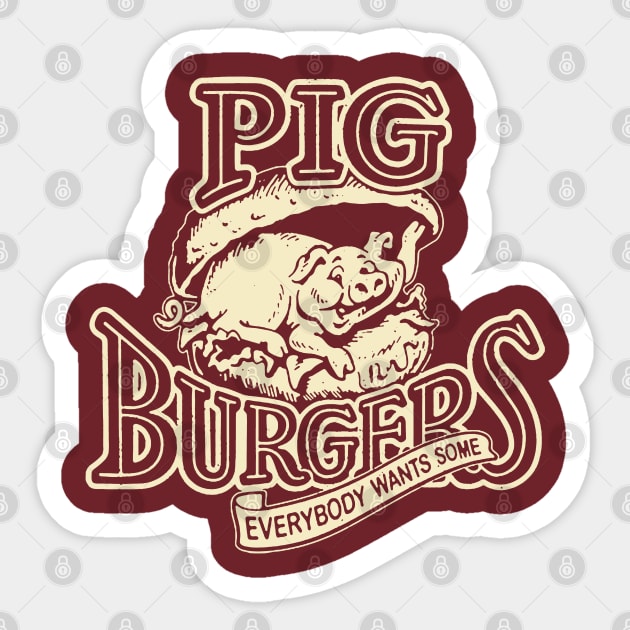 Pig Burgers Sticker by madnem